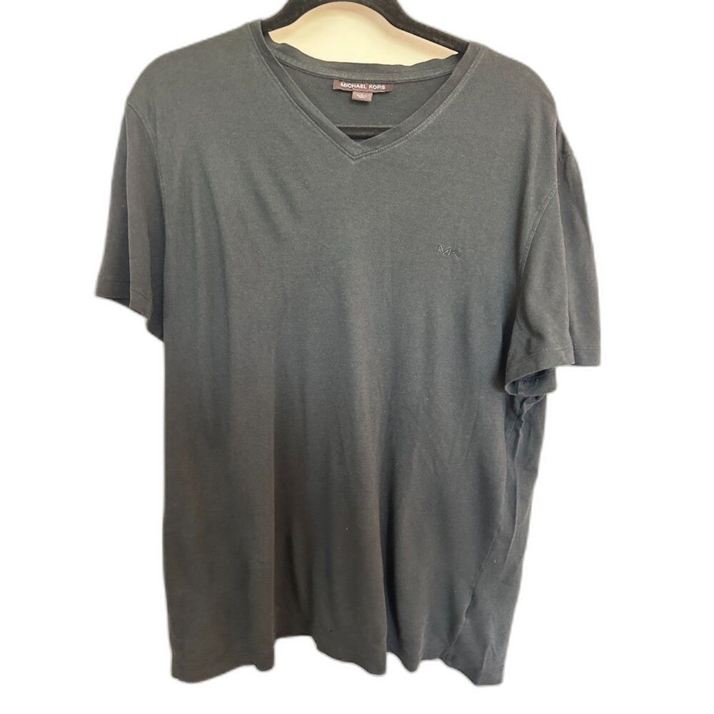 Michael Kors Black Logo VNeck Undershirt TShirt Men's Sz Large